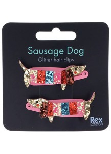 Sausage dog hair clips Set 2